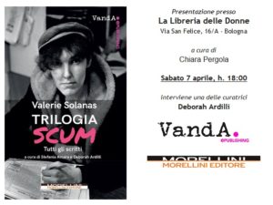Evento – “Trilogia SCUM” @ La libreria delle donne, Bologna