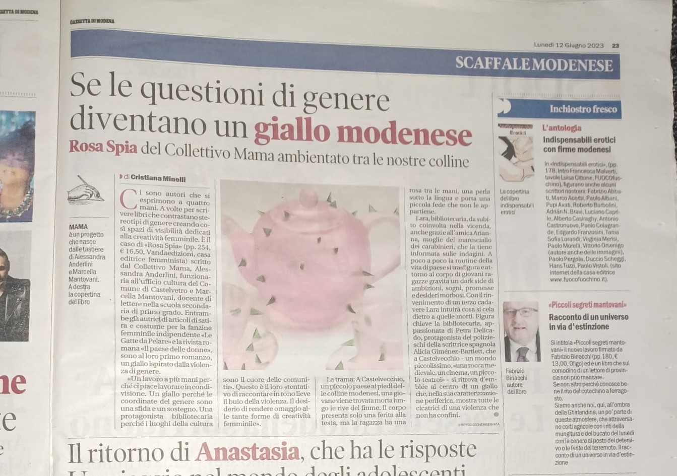 Recensione di Rosa Spia su Gazzetta di Moderna