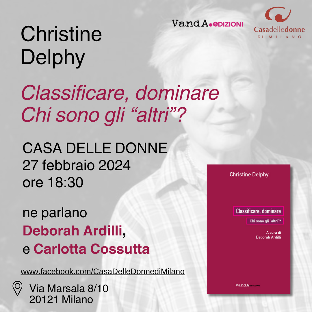 Presentazione di “Classificare, dominare” di Christine Delphy