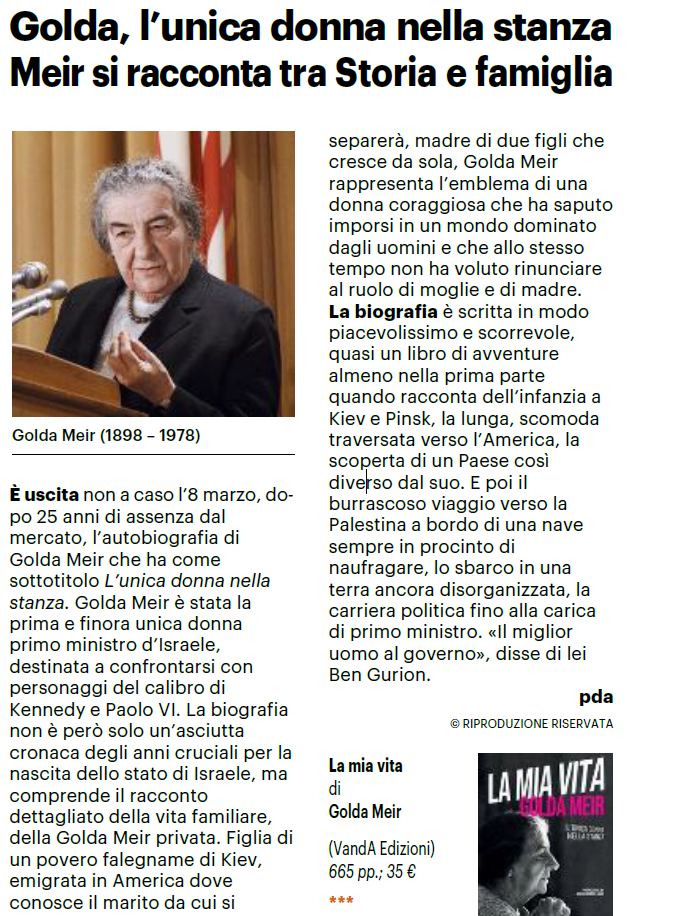 “La mia vita” sul Quotidiano Nazionale