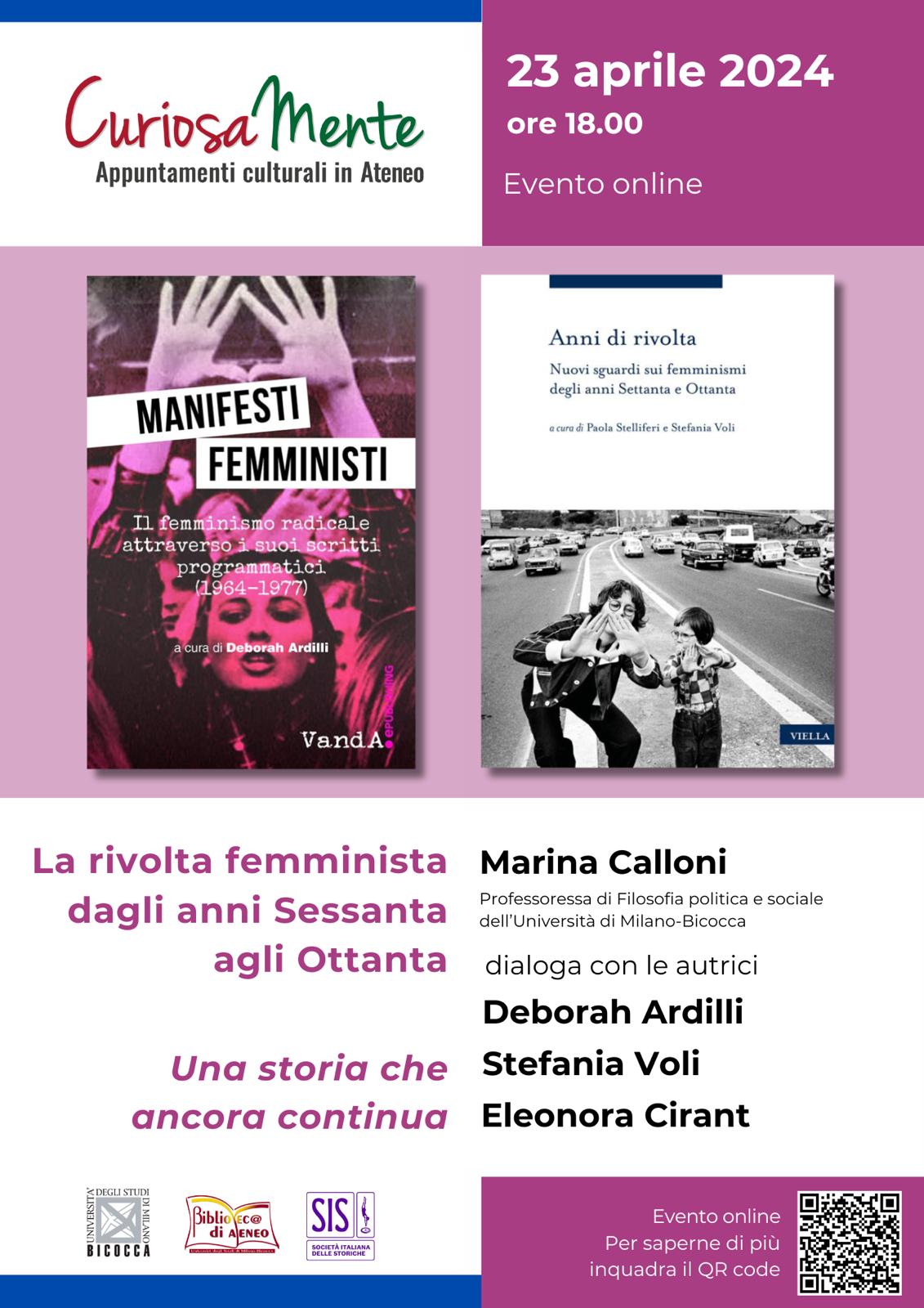 La rivolta femminista dagli anni Sessanta agli Ottanta. Una storia che continua, con “Manifesti femministi”